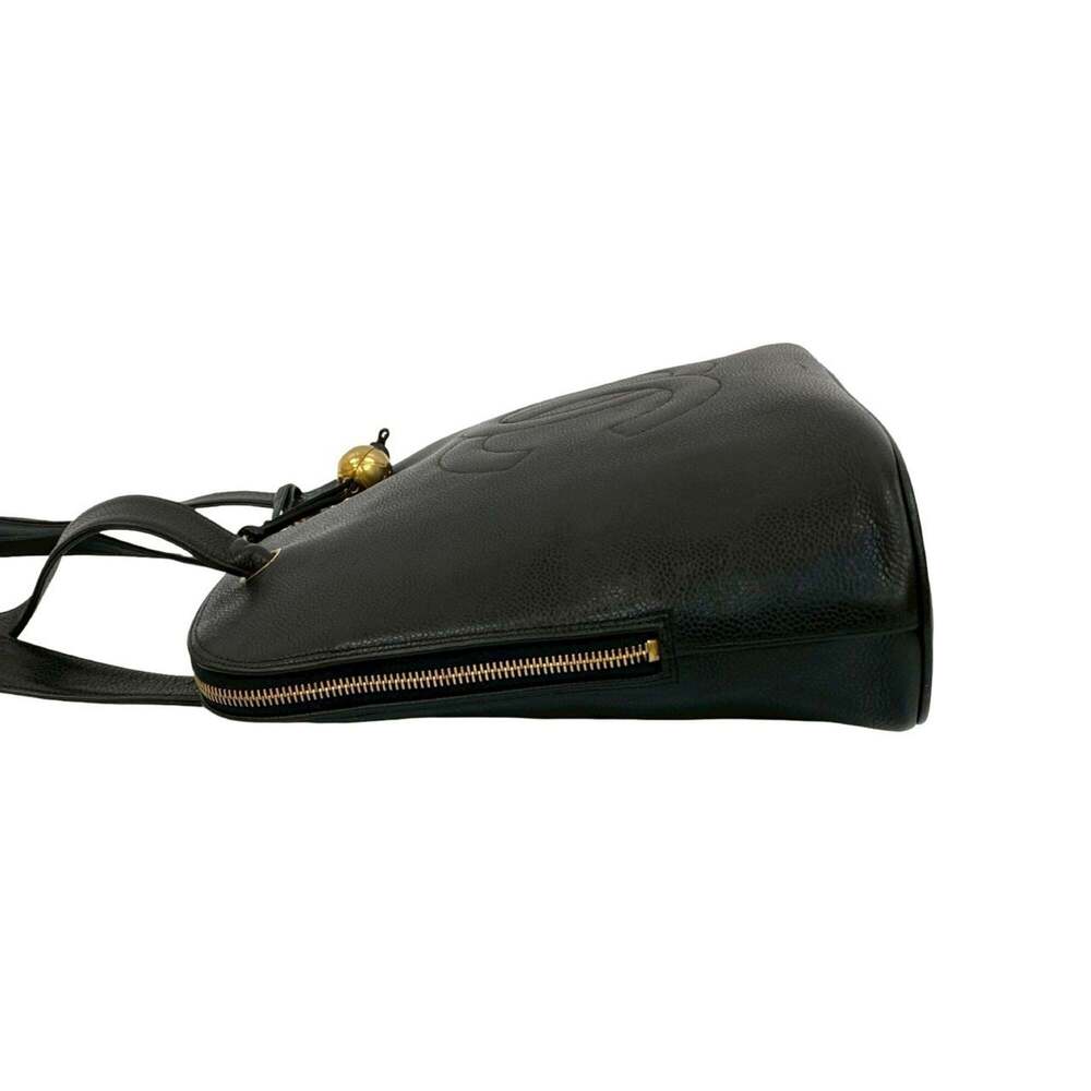 CHANEL Vintage Black Caviar Leather Logo Shoulder Bag - Picture 5 of 10